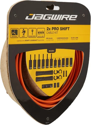 Vista 5 de Jagwire - Kit de cambio universal 2X Pro para carretera, MTN y grava Compatible con engranajes SRAM y Shimano, cables de acero inoxidable pulido