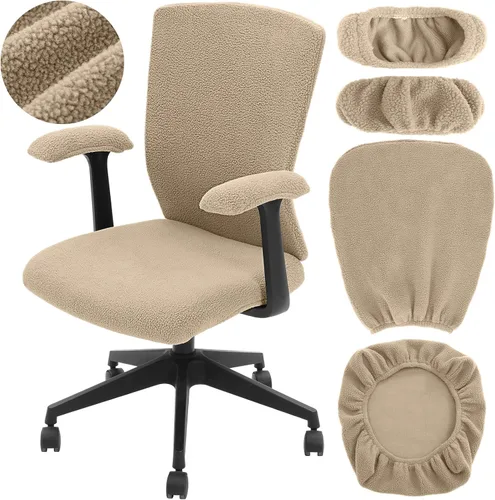 Vista 19 de Tallew 4 fundas para sillas de oficina, fundas universales para sillas de computadora, fundas protectoras elásticas para asiento de silla, fundas