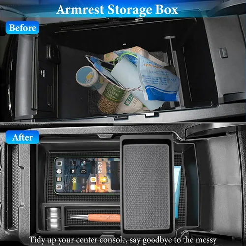 Vista 4 de YPHUIKI 2 piezas Organizador de consola central compatible con Honda CR-V 2023 2024 2025 2026, accesorios para CR-V híbrido deportivo, caja