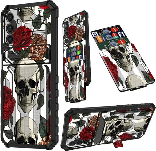 Vista 25 de Funda para Samsung A13 5G, Galaxy A13 5G con tarjetero desmontable atril resistente a prueba de golpes funda protectora para Samsung Galaxy A13 Gato