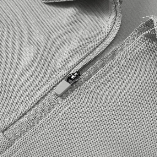 Vista 2 de BASUDAM Polo con cremallera para hombre, de secado rápido, manga corta, atlético, al aire libre, con bolsillo