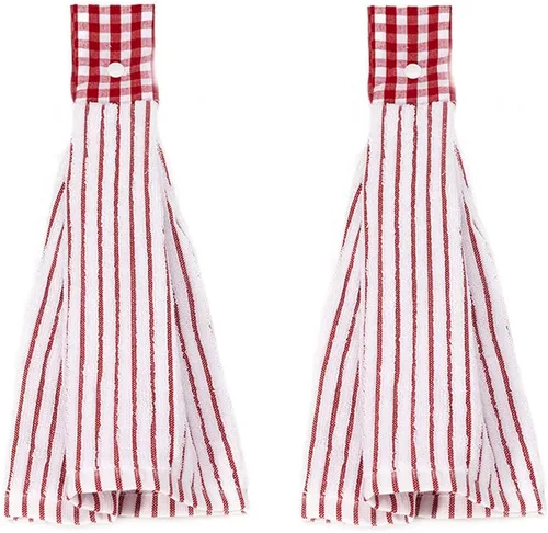 Vista 7 de 2 toallas de algodón de cocina clásica/toalla absorbente/toallas colgantes/toalla de mano, rayas azules