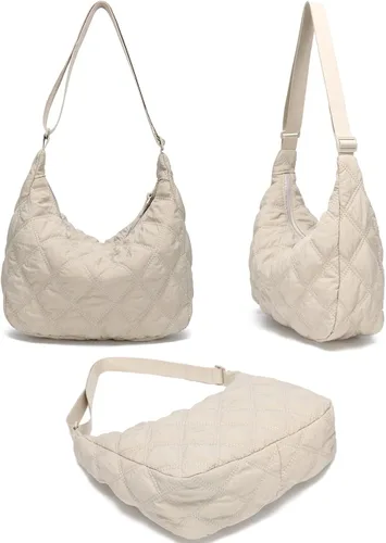 Vista 2 de YIKOEE Bolso cruzado de nailon acolchado para mujer, bolsa ligera acolchada