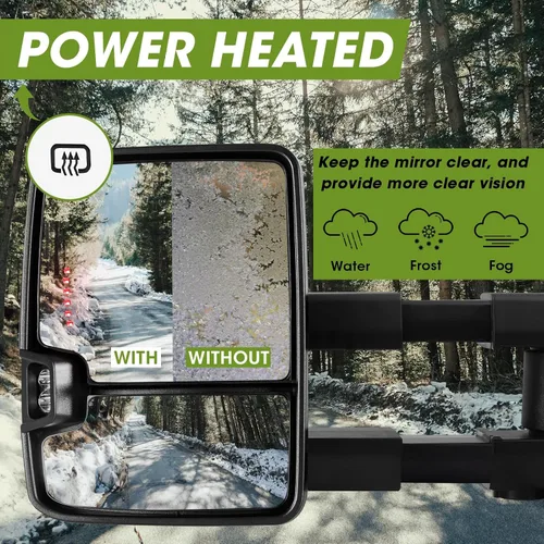 Vista 6 de Switchback Espejos de Remolque para Dodge Ram 1500 2009-2018, Ram 2500 3500 2010-2018, 1500 Classic 2019-2024 con Luces Secuenciales de Negro