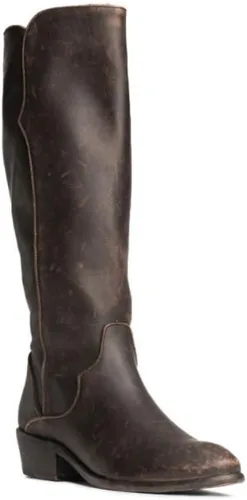 Vista 15 de Frye Carson - Botas altas para mujer hechas de cuero anticuado con ribetes de estilo occidental, cierre de cremallera interior y tacón bajo, altura