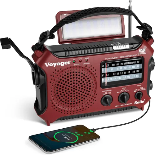 Vista 11 de Radio de alerta meteorológica Kaito KA500 de emergencia AM/FM/SW con 5 funciones Negro