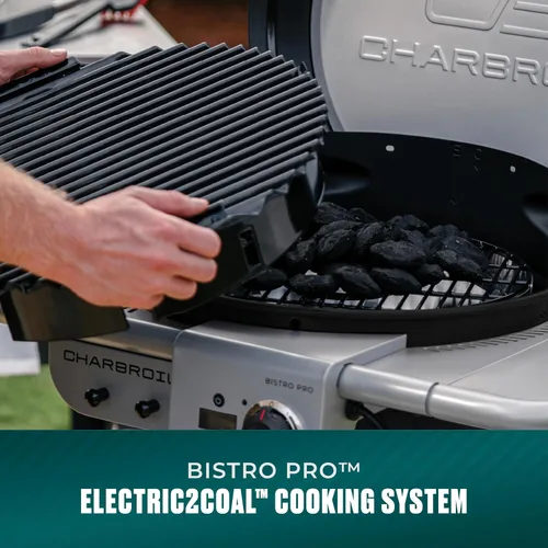Vista 7 de Parrilla eléctrica y plancha Bistro Pro + modo carbón, negra - 25302145
