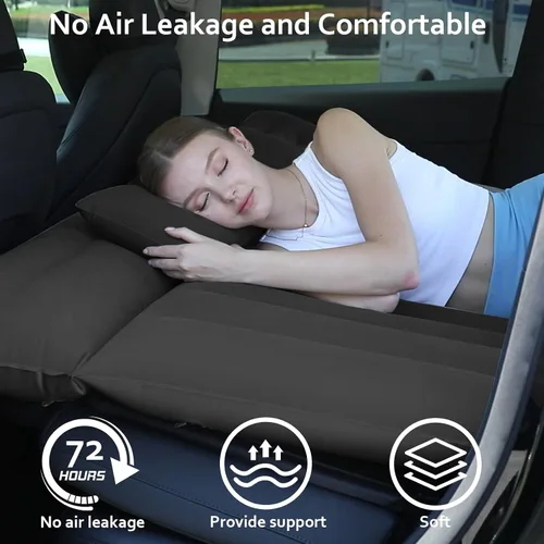 Vista 5 de Colchón de aire para automóvil compatible con Tesla modelo Y, cama inflable, cama para dormir en el automóvil, colchón plegable para Negro