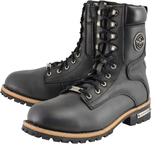 Vista 4 de Milwaukee Leather Botas clásicas para hombre con cierre de cremallera lateral