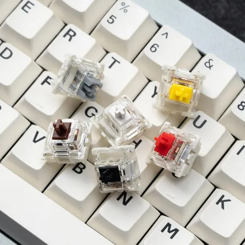 Vista 4 de Glacier G Pro versión 3.0 pre-lubricado 5 pines (105 piezas) juego para teclado mecánico con tapas de tecla/interruptores gratis extractor incluido