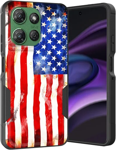 Vista 8 de para Moto G Play 4G 2024, funda de dos capas híbrida resistente y a prueba de golpes, PC duro + silicona suave protectora para Motorola Moto G Play