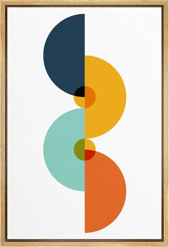 Vista 47 de bestdeal depot Lienzo enmarcado para pared, arte geométrico de sol y montaña, reflejo del mar, naturaleza, ilustraciones de área silvestre, arte