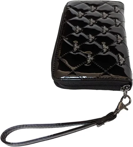 Vista 6 de Rock Rebel Studded Bats - Cartera con cremallera alrededor de color negro, Negro -, Cartera con cremallera