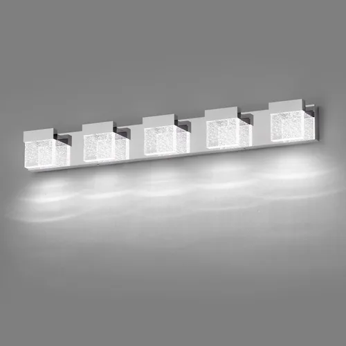Vista 12 de Luces de tocador de burbujas, 3 luces cromadas modernas de cristal para baño, 6000 K