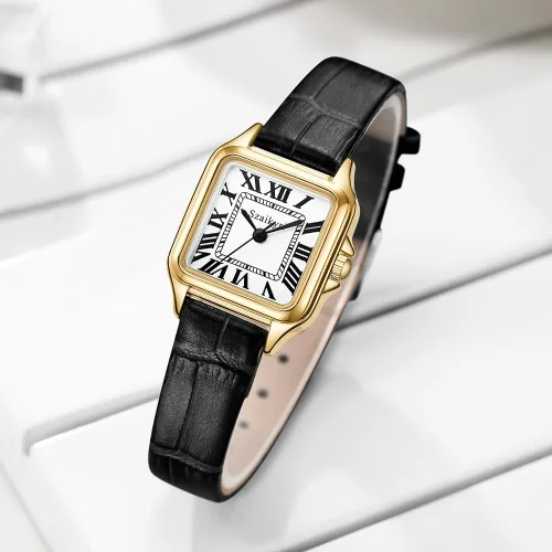 Vista 4 de Classic Relojes cuadrados de mujer con números romanos, de vestir, informal