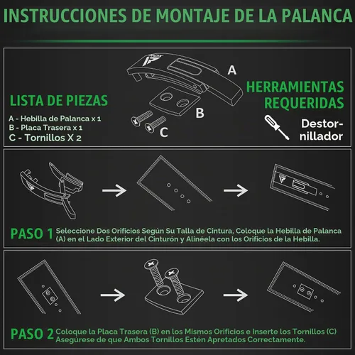 Vista 5 de RDX Hebilla de palanca de repuesto para correas de levantamiento de pesas y levantamiento de pesas, cierre de cierre de cierre de repuesto
