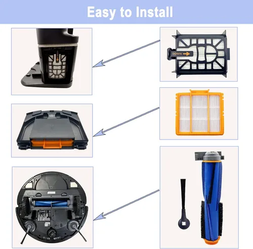 Vista 7 de Kit de accesorios para aspiradora Shark AI AV2501S AV2501AE RV2502AE RV2610WA RV2610WA, 1 cepillo principal, 3 filtros, 6 cepillos laterales, 1