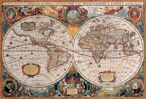 Vista 2 de EuroGraphics Rompecabezas de mapa antiguo del mundo (2000 piezas)