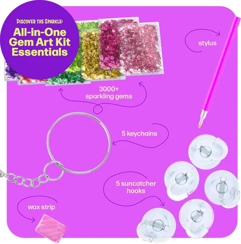 Vista 2 de Dan&Darci Kit de arte de diamantes para niños, pintura de gemas, kits de arte y manualidades para edades de 6 a 12 años, regalos para niños y niñas