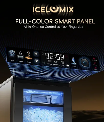 Vista 2 de ecozy Nugget - Máquina de hielo para encimera, primer panel inteligente a todo color de 44 libras/24 horas con control de aplicación, aislamiento