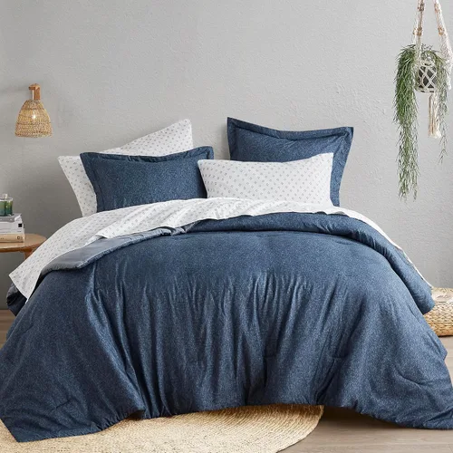 Vista 7 de Comfort Spaces Camden - Juego de edredón para todas las estaciones, tamaño individual/individual XL, 2 piezas, color gris