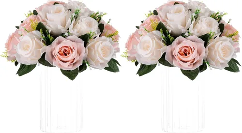 Vista 22 de NUPTIO Rosas Artificiales Negras Flores: Ramo de Flores Falsas Decoraciones de Halloween - 15 Cabezas Centros de Mesa de Rosas Artificiales con Base