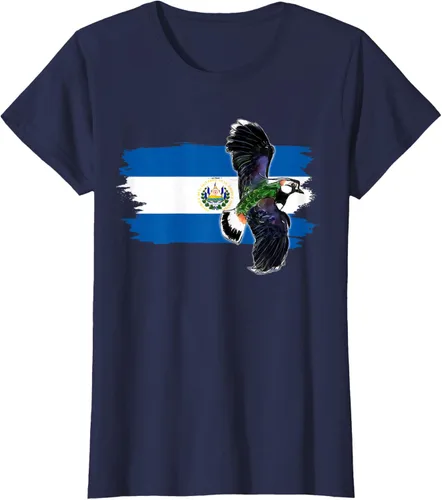 Vista 37 de Camiseta con la bandera de El Salvador, mapa de El Salvador, camiseta de Salvador para mujer, Negro