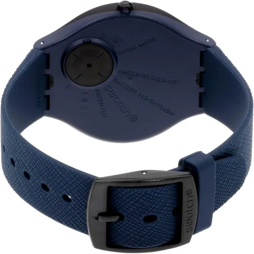 Vista 3 de Swatch Skin Saphira Reloj de silicona para hombre esfera plateada SVUN106