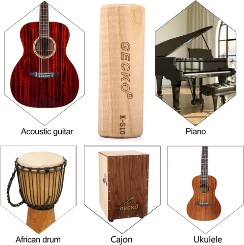 Vista 6 de GECKO Maracas - Martillo de arena, instrumento de percusión, maracas naturales de madera para adultos, utilizado en actuaciones en vivo