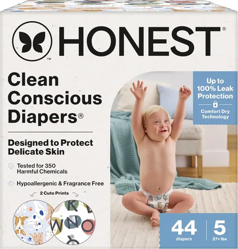 Vista 28 de The Honest Company Clean Conscious - Pañales para pieles delicadas, hasta un 100% a prueba de fugas, hipoalergénicos, sin fragancia, género neutro