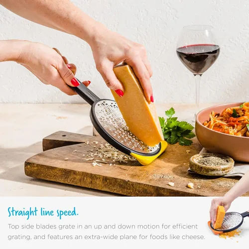 Vista 5 de Dreamfarm Ograte - Rallador de queso de doble cara, 0.236 in, rejilla gruesa, color naranja Multi-directional handheld food and vegetable