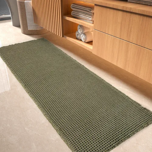 Vista 14 de Alfombra Tapete de Baño con Textura Waffle, Tapetes de Baño Súper Absorbentes Antideslizantes Ultra Suaves Lavables a Máquina, Alfombras de Baño