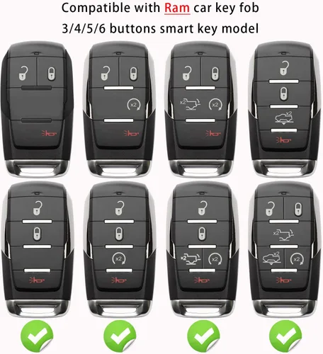 Vista 3 de Compatible con Funda para Llave Dodge Ram 1500 2500 3500 Azul Accesorios para Auto