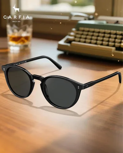 Vista 3 de CARFIA Round Polarized Sunglasses for Women UV Protection Acetate Frame Classic Retro Style CA2302