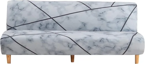 Vista 22 de MIFXIN Funda de sofá sin brazos, funda elástica plegable para futón, protector de muebles para sofá cama sin apoyabrazos, funda para sofá para Hojas