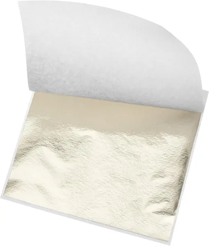 Vista 10 de MECCANIXITY Hoja de hoja dorada, papel de hoja negra, 3.3 x 3.1 pulgadas para decoración artística, esculturas, pintura, paquete de 100