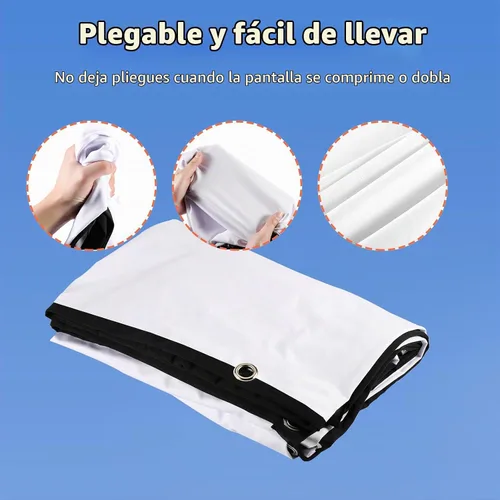 Vista 5 de Docooler Pantalla de proyector, pantalla de proyección plegable 16:9 de 80 pulgadas, pantalla de proyección plegable duradera para montaje en pared