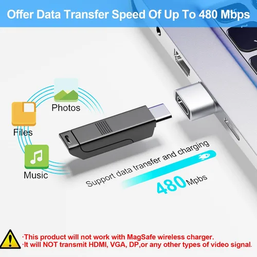 Vista 2 de Paquete de 10 adaptadores USB a USBC, adaptador USB A a C, adaptadores USB-A a USB-C, convertidor de cable USB a USBC para iPhone 15, iPad Pro Gris