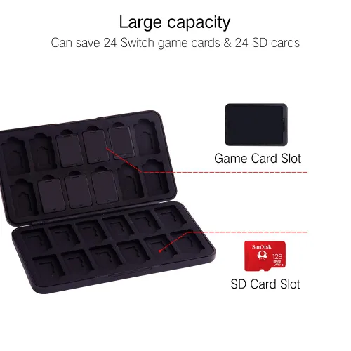 Vista 179 de PERFECTSIGHT Switch Game Case Compatible with Nintendo Switch Game Holder for Switch OLED/ Lite Game Card Case Cartridge with 24 Slots Game Card