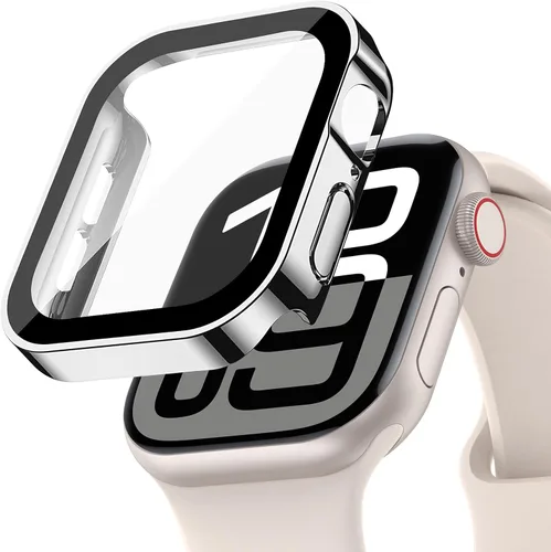 Vista 17 de Protección de Pantalla EIHAIHIS para Apple Watch Funda Serie 11 10 9 SE 8 7 6 5 4 40mm 44mm 41mm 45mm 42mm 46mm Vidrio Templado Impermeable PC