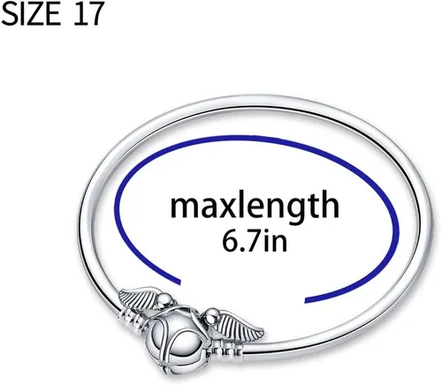 Vista 6 de Pulsera de dijes LIGHTDOG para dijes Pandora, pulsera de cadena de serpiente de plata de ley 925, compatible con cualquier dije, regalo para mujer