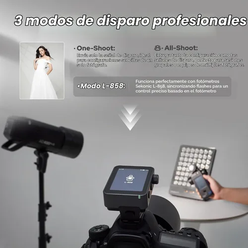 Vista 5 de GODOX X3 PRO X3PRO-S TTL - Disparador de flash de cámara inalámbrica, transmisor de flash de pantalla táctil inalámbrico de 2.4G, batería de litio