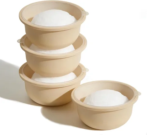 Vista 9 de 3 recipientes apilables de silicona para prueba de masa de pizza con tapas, caja a prueba de masa de pizza de 23.7 fl oz para la cocina del hogar