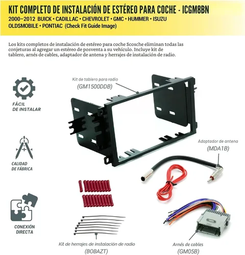 Vista 3 de SCOSCHE Instalar Centric ICGM8BN Solución de instalación básica completa doble DIN para instalar un estéreo del mercado de accesorios compatible