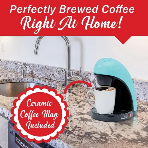 Vista 7 de Brentwood TS-112BL Cafetera de una sola porción con taza (azul)