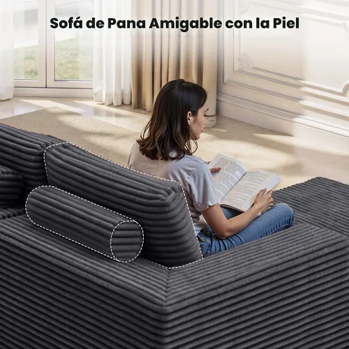 Vista 7 de Sofás seccionales modulares de nube de 111 pulgadas con chaise en forma de L, sofá tapizado de asiento profundo sin estructura para sala de estar