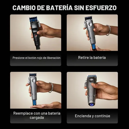 Vista 6 de BaBylissPRO FXONE LO-PROFX - Cortapelos inalámbricos profesionales para hombres con batería intercambiable