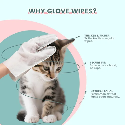 Vista 3 de IMMHABI 100 toallitas desodorizantes de limpieza para guantes de mascotas