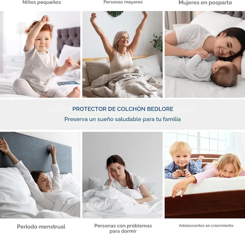 Vista 6 de BEDLORE Protector de colchón impermeable, protector de colchón de tamaño individual con bolsillo profundo de 6 a 15 pulgadas de profundidad, suave