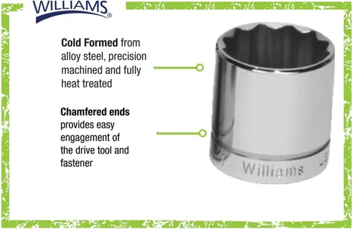 Vista 2 de Williams B-632 3/8 Drive Zócalo poco profundo, 6 puntos